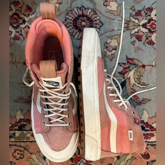 Vans Pink and Cream High-Top Sneakers - Picture 2 of 10